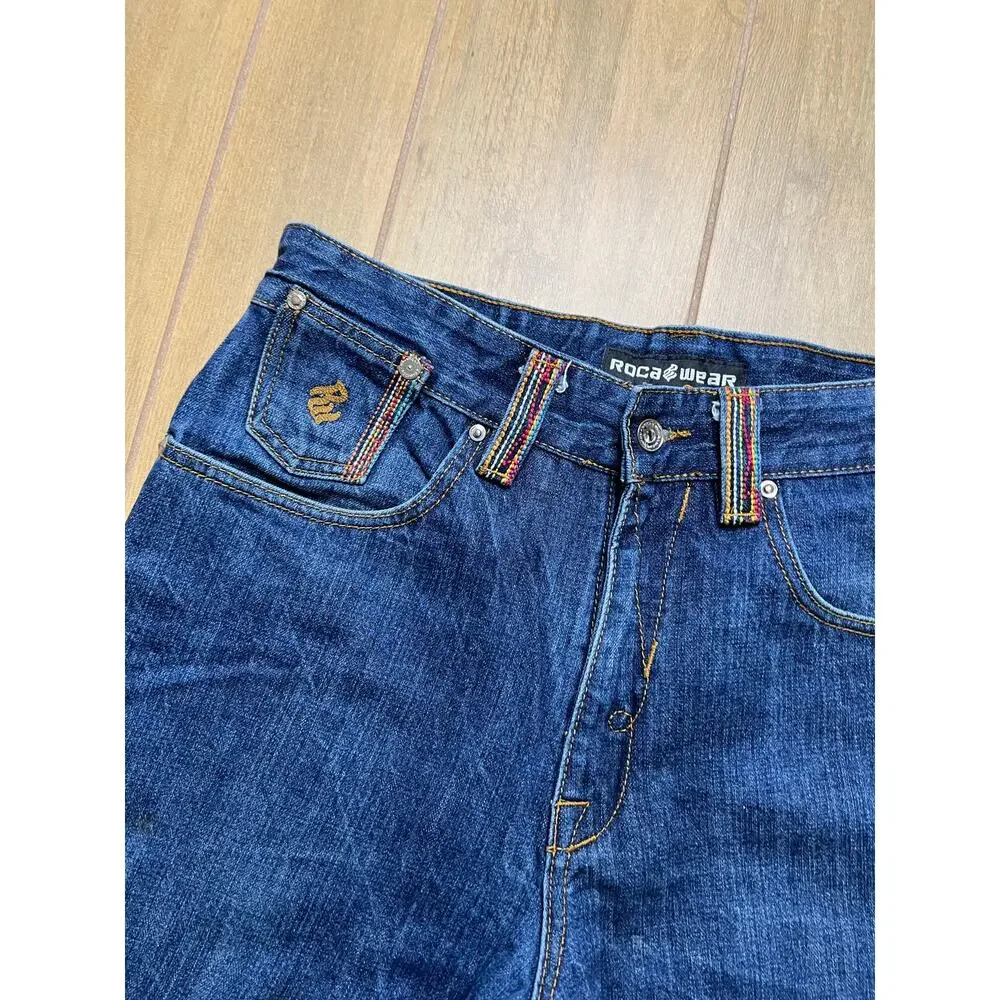 Vintage Rocawear baggy jeans Men Sz 33x31 embroidered pockets R99 Y2K Loose - Picture 11 of 13